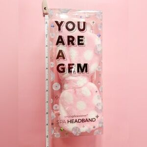 Soft Headband. Pink and White Bow style Headband with Stretch. Soft Hair Band